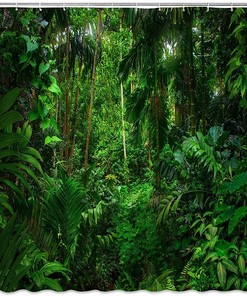 Palms and Plants: Tropical Shower Curtain for Nature Bathroom Decor