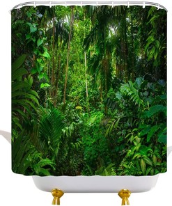 Palms and Plants: Tropical Shower Curtain for Nature Bathroom Decor