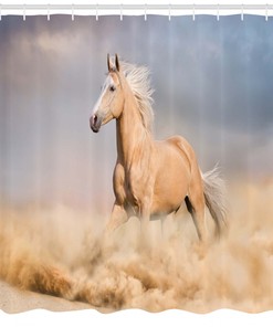 Palomino Horse Shower Curtain in Desert Sand with Blonde Mane Wild Animal for an Adventurous Bathroom