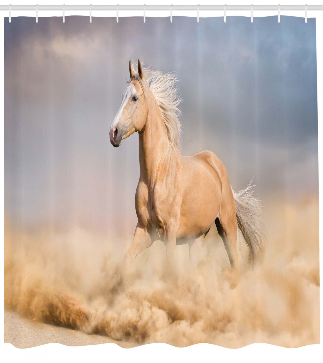 Palomino Horse Shower Curtain in Desert Sand with Blonde Mane Wild Animal for an Adventurous Bathroom