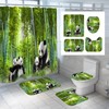 Panda Bamboo Forest Animals Shower Curtain for Fun Bathroom Decor