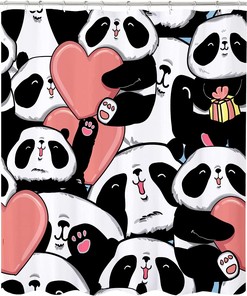Panda Print Shower Curtain For Cute And Quirky Bathroom Decor