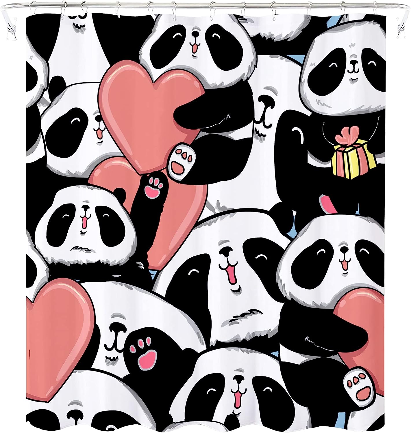 Panda Print Shower Curtain For Cute And Quirky Bathroom Decor