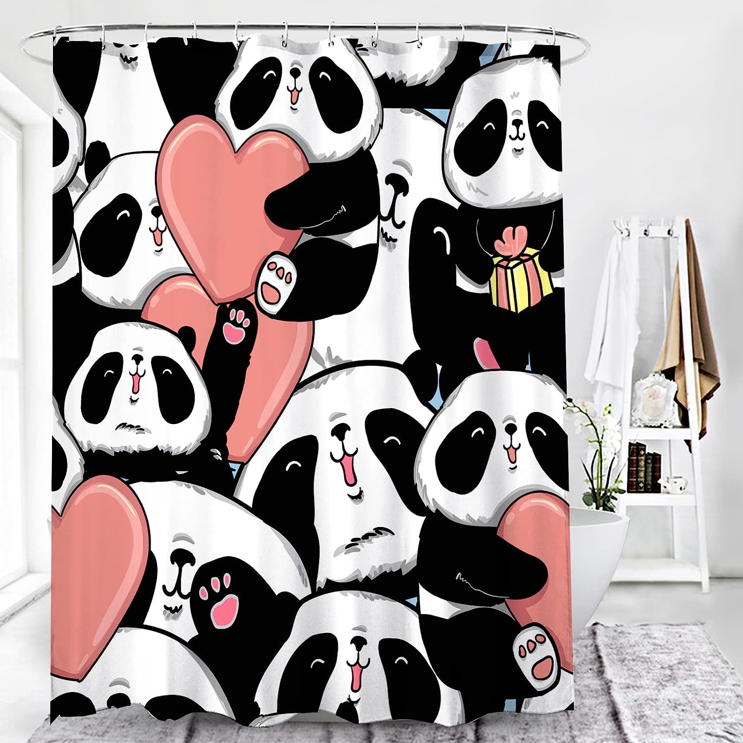 Panda Print Shower Curtain For Cute And Quirky Bathroom Decor - Image 2