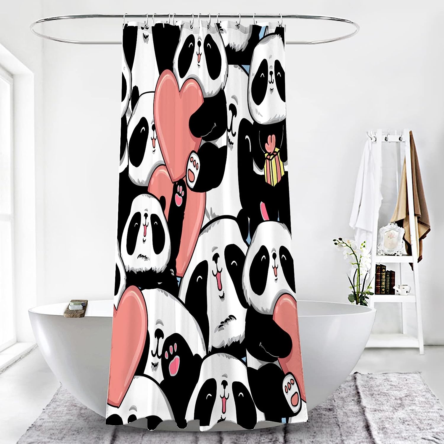 Panda Print Shower Curtain For Cute And Quirky Bathroom Decor - Image 3