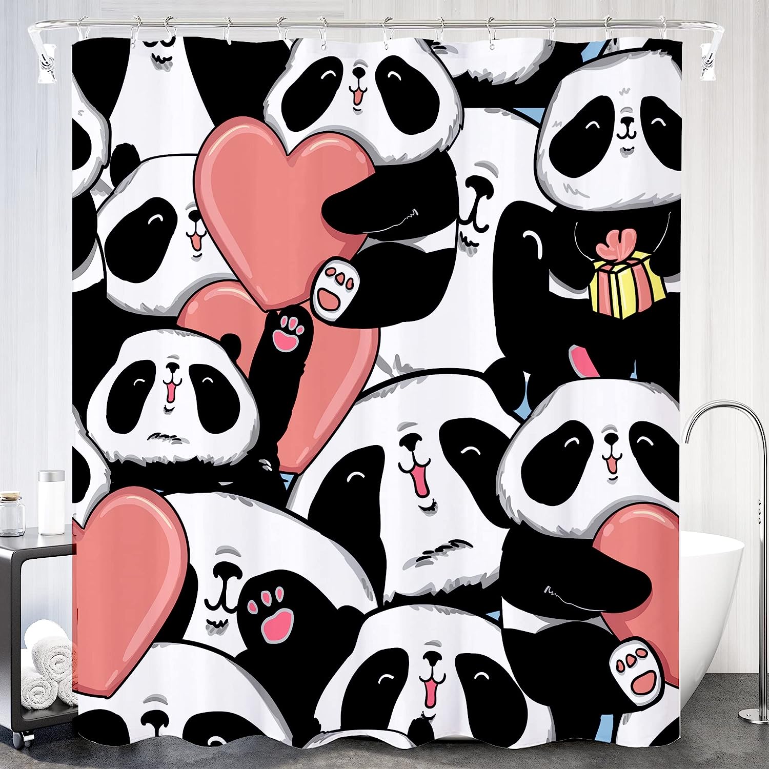 Panda Print Shower Curtain For Cute And Quirky Bathroom Decor - Image 4