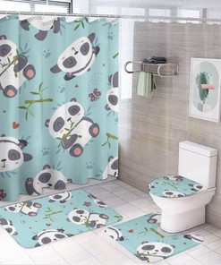 Pandas Love Bamboo Shower Curtain for Bathroom - Unique and Cute Shower Curtain Ideas for Nature Lovers