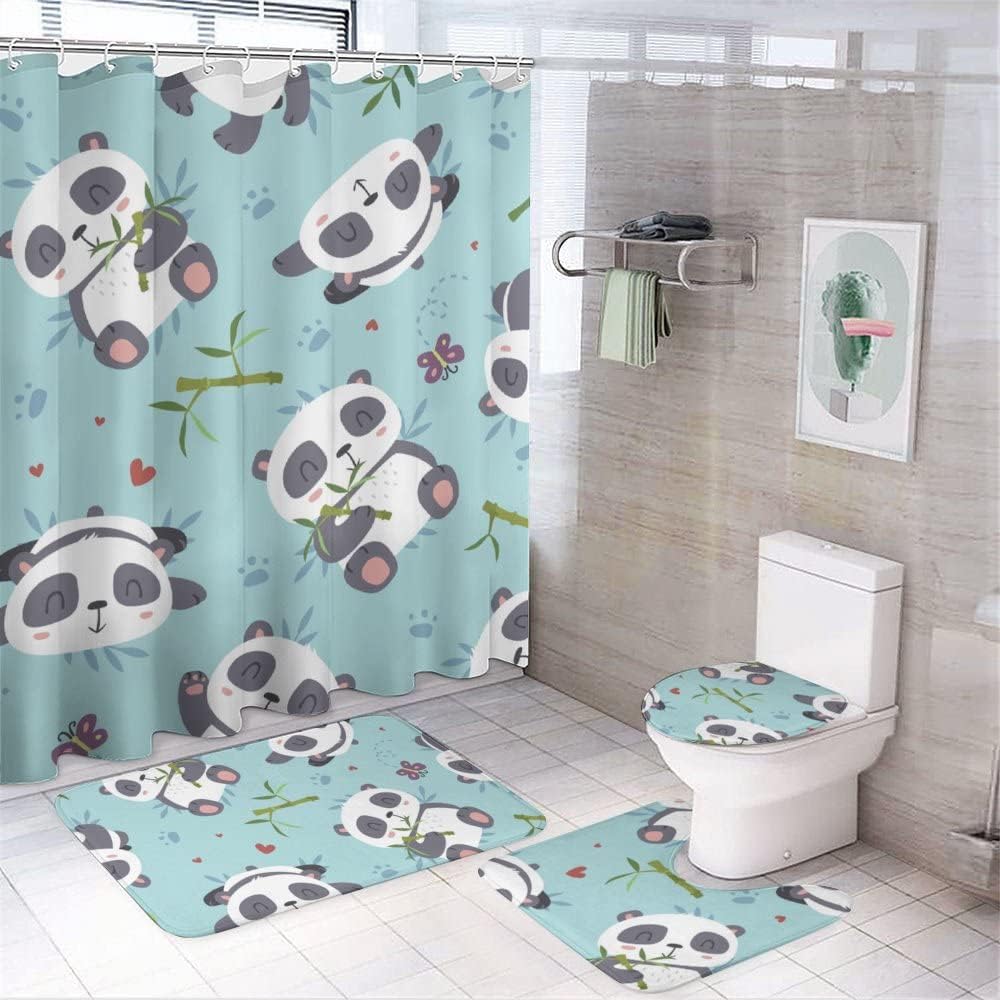 Pandas Love Bamboo Shower Curtain for Bathroom - Unique and Cute Shower Curtain Ideas for Nature Lovers