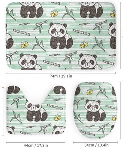 Pandas and Bamboo Patterned Shower Curtain for Bathroom - Waterproof Curtain