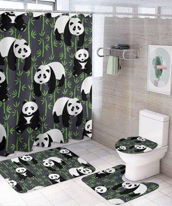 Pandas and Bamboo Shower Curtain for Bathroom - Cute and Fun Shower Curtain Ideas for Home