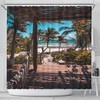 Paradies H¤ngematte Shower Curtain with Tropical Beach and Palm View, Bathroom Decor 