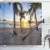 Paradise Beach Palms Print Shower Curtain for a Summery Bath