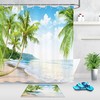 Paradise Palm Trees Shower Curtain for Summer Beach Style Bathroom Decor 