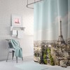 Paris Backdrop Shower Curtain with Eiffel Tower Design, Perfect for Paris Themed Bathroom 