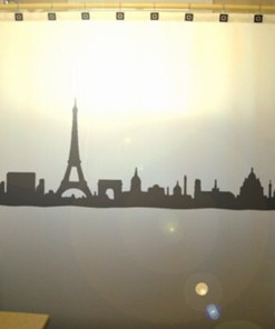 Paris Cityscape Shower Curtain with Eiffel Tower Design, Perfect for French Themed Decor 