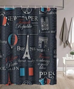 Paris Eiffel Tower Culture France Shower Curtain - Romantic French Bathroom Decor