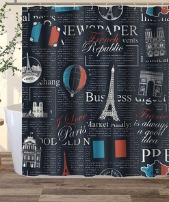 Paris Eiffel Tower Culture France Shower Curtain - Romantic French Bathroom Decor
