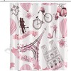 Paris Eiffel Tower and Hot Air Balloon Shower Curtain