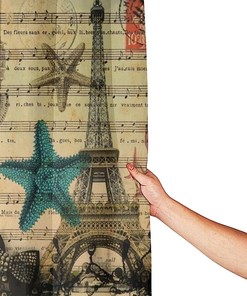 Paris Eiffel Tower and Sea Creatures Waterproof Shower Curtain for Your Chic Bathroom