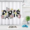 Paris Flowers Eiffel Tower Shower Curtain with Romantic Theme, Great Decoration for Your Bathroom