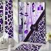 Paris Themed Purple Shower Curtain, Eiffel Tower Cheetah Print Bathroom Decor, Personalized with Quotes #148