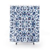 Parisian Shower Curtain with Eiffel Tower and Flower Butterfly Design 