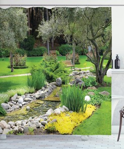 Park Landscape Print Garden Shower Curtain For Bathroom