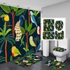 Parrot And Peacock Waterproof Shower Curtain With Coconut Tree For Beach/Bathroom Decor