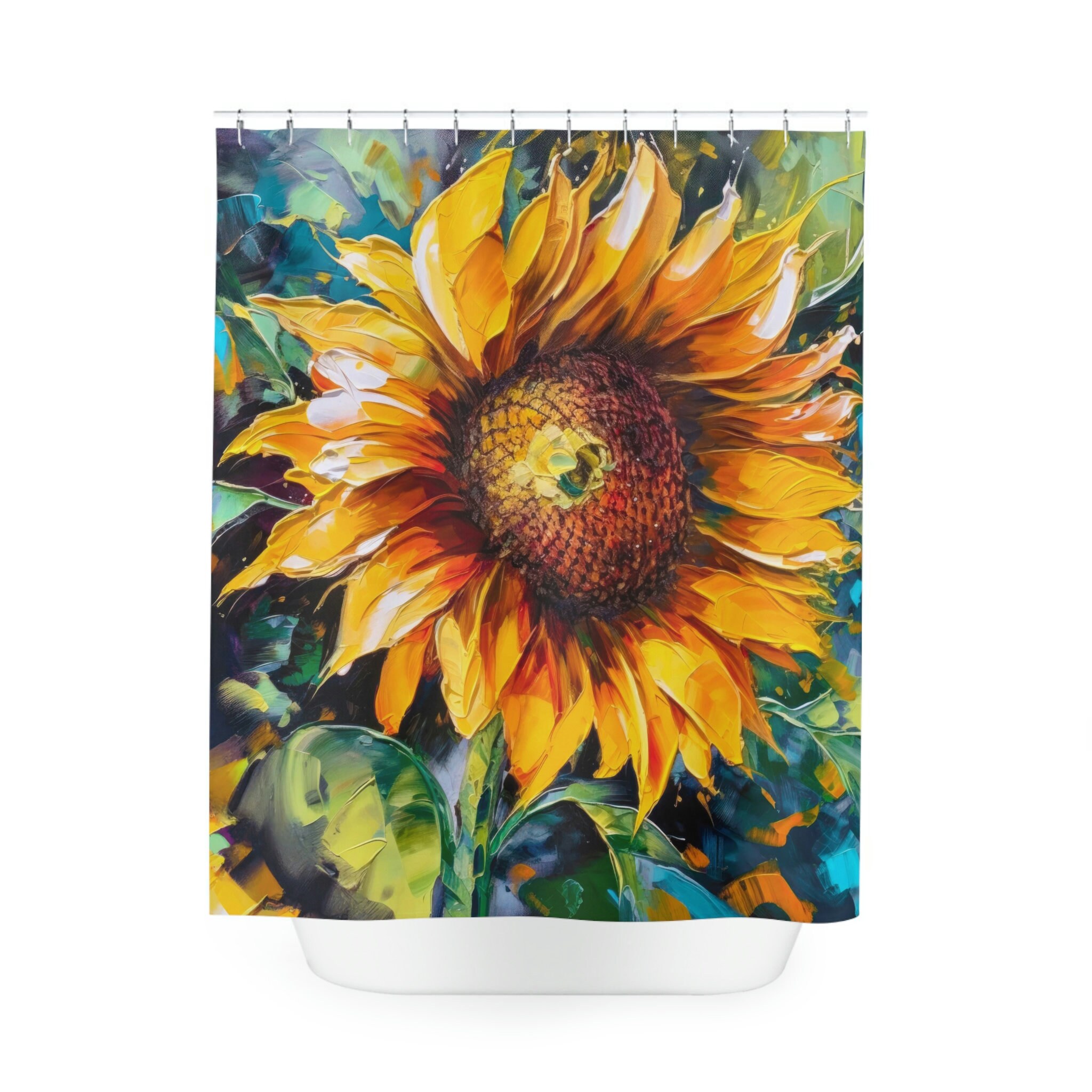 Passionate and Surreal Kansas State Flower Sunflower Shower Curtain for a Natural Bathroom Look