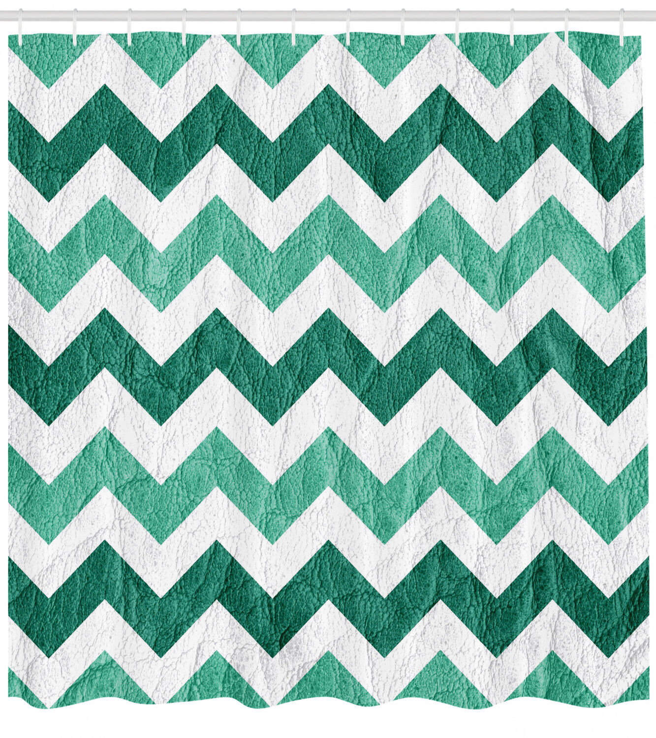 Pastel Chevrons Green Geometric Pattern Shower Curtain For Modern Bathroom Decor