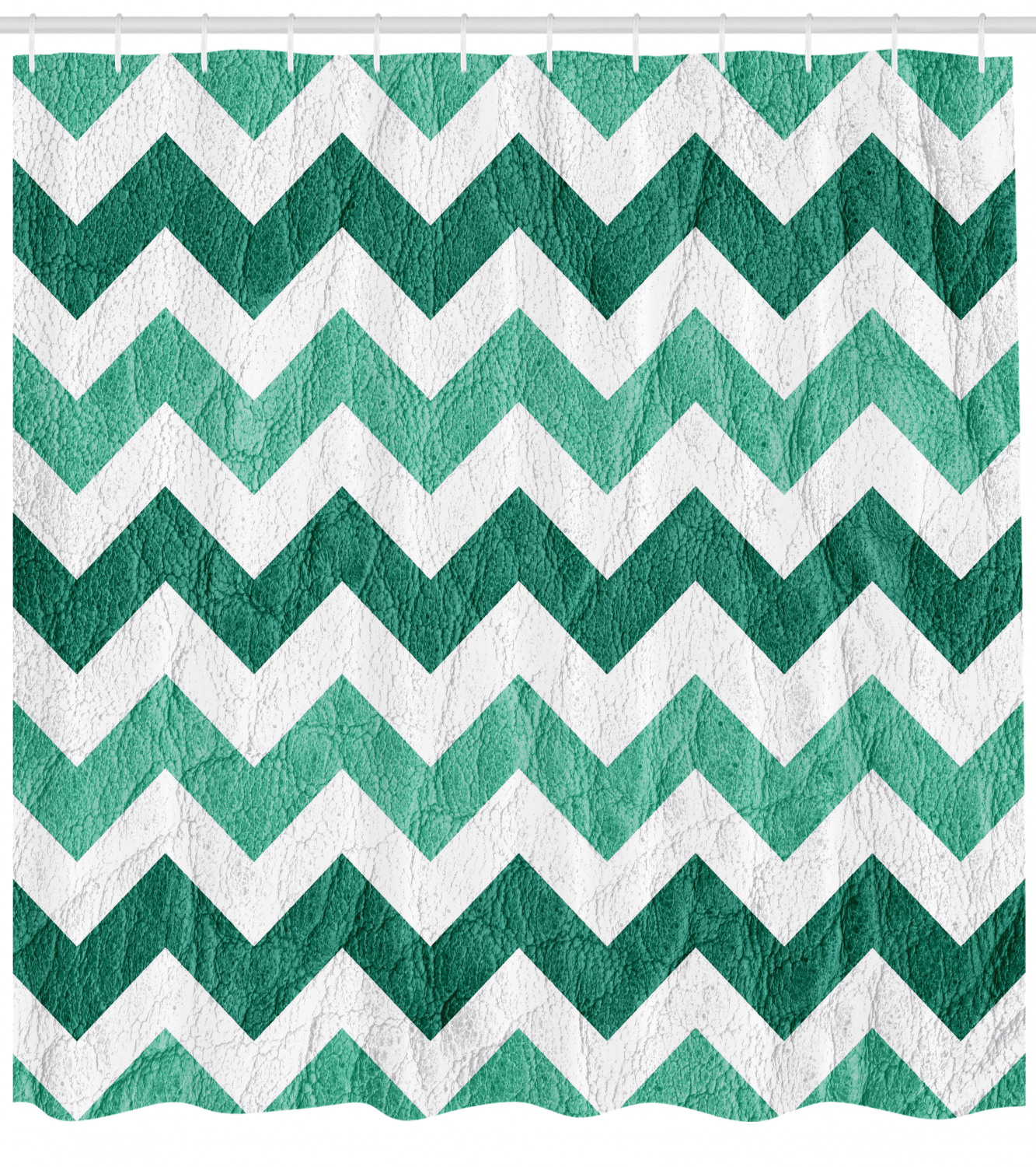 Pastel Chevrons Green Geometric Pattern Shower Curtain For Modern Bathroom Decor