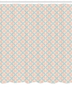 Pastel Color Motifs Print Shower Curtain For Bathroom