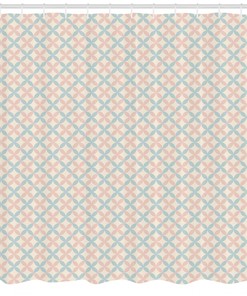 Pastel Color Motifs Print Shower Curtain For Bathroom