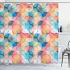 Pastel Mosaic Circles Geometric Pattern Shower Curtain For Modern Bathroom Decor