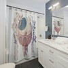 Pastel Purple And Blue Bohemian Dreamcatcher Shower Curtain With Moon Phases