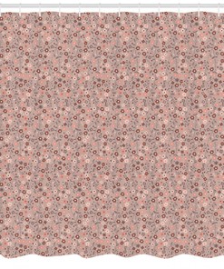 Pastel Spring Petals Flowers Print Shower Curtain For Delicate Bathroom Decor