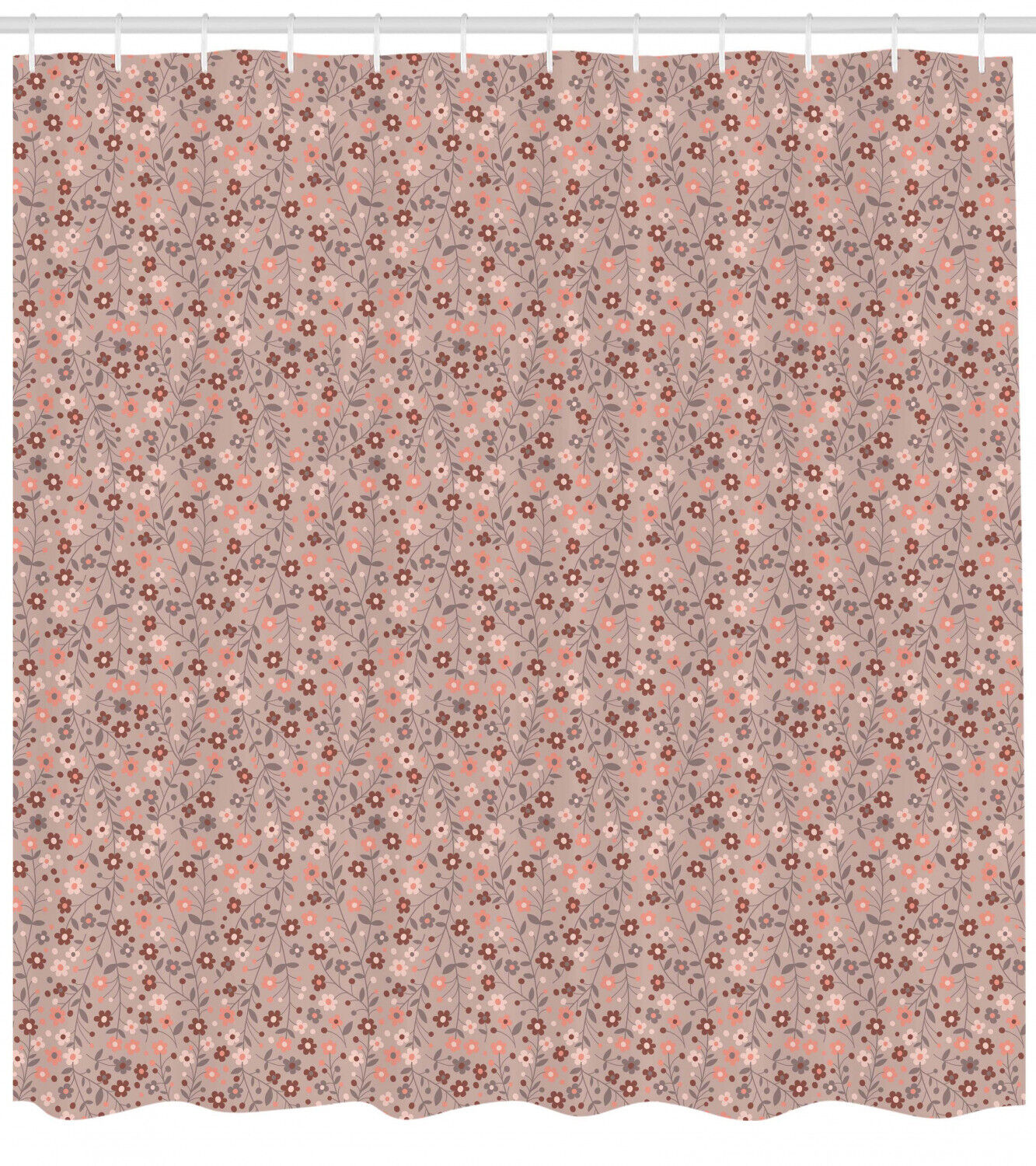 Pastel Spring Petals Flowers Print Shower Curtain For Delicate Bathroom Decor