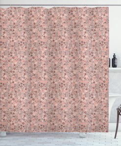 Pastel Spring Petals Flowers Print Shower Curtain For Delicate Bathroom Decor