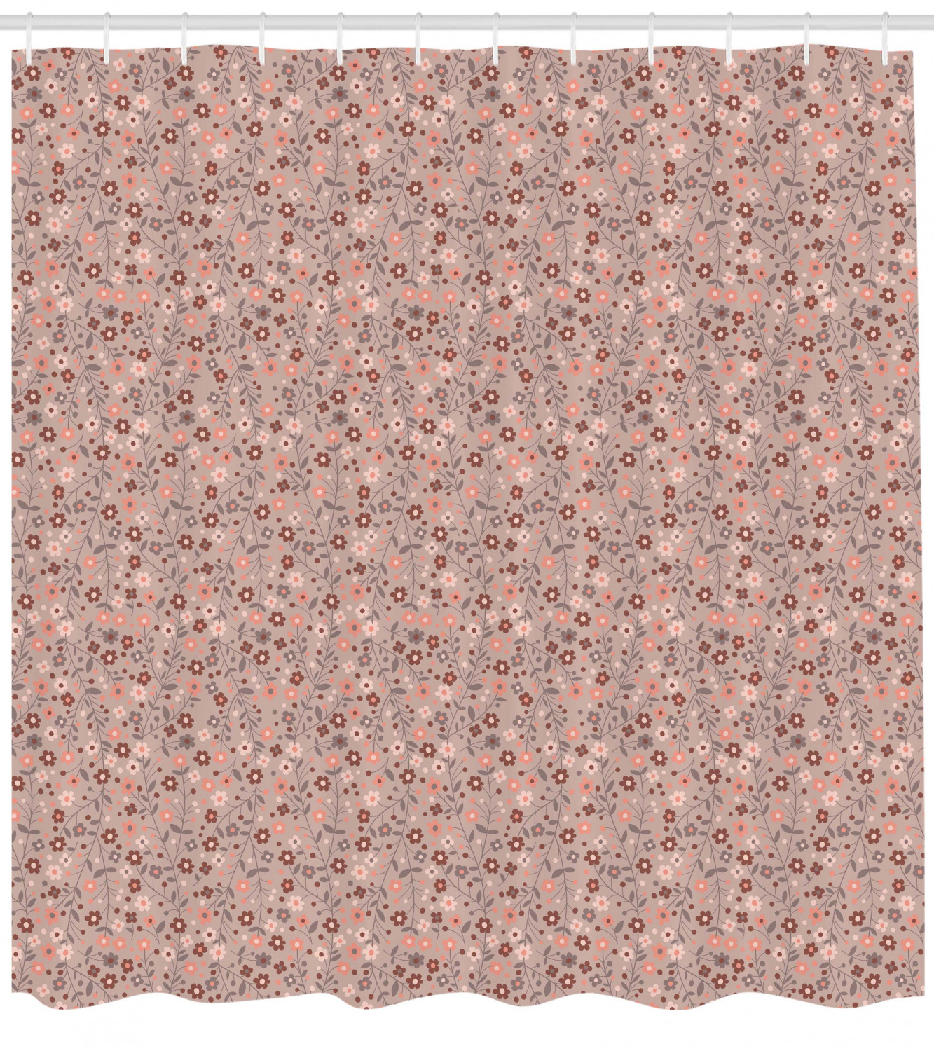 Pastel Spring Petals Flowers Print Shower Curtain For Delicate Bathroom Decor