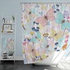 Pastel Watercolor Butterfly and Flowers Shower Curtain for Modern Bathroom
