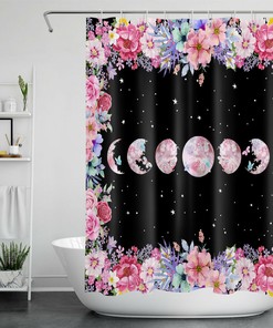 Pastel Watercolor Flower Leaves Shower Curtain: Ideal For Nature-Loving Bathrooms