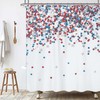 Patriotic 4th of July Shower Curtain American Flag Bath Decor Rustic Wooden Board Firework Bathtub Decoration