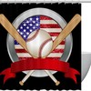 Patriotic Baseball American Flag Shower Curtain In Black, Ideal For Celebrating Your American Pride In Your Bathroom