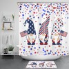 Patriotic Blue And Red Stars Gnome Shower Curtain For Bathroom Decor