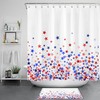 Patriotic Blue Stars Print Shower Curtain, Ideal for Independence Day Bathroom Decor
