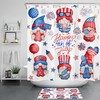 Patriotic Gnome Shower Curtain with Star Accents for Unique Bathroom Decor