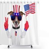 Patriotic Pet Dog Cloth Fabric Bathroom Decor Shower Curtain