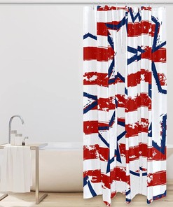 Patriotic Shower Curtain with Stars and Stripes Design for Chic Bathroom Decor