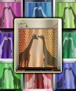 Pattern Giraffe Shower Curtain, Stable Fabric for Bathroom Decor