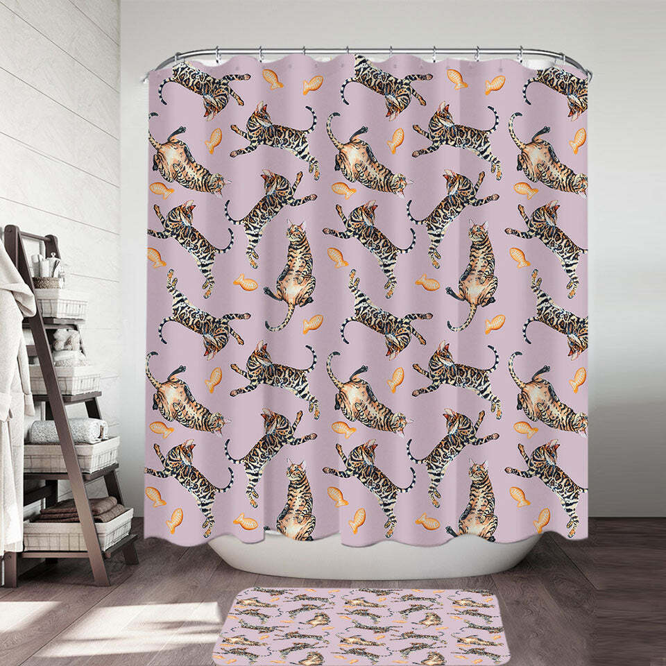 Pattern Tiger Cat Shower Curtain - A Unique And Cool Addition To Your Bathroom